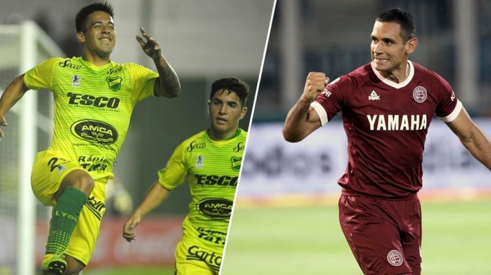 imagen partida de un jugador de defensa y justicia y un jugador de launs